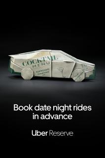 Uber Reserve: Origami 'Cocktail Menu'